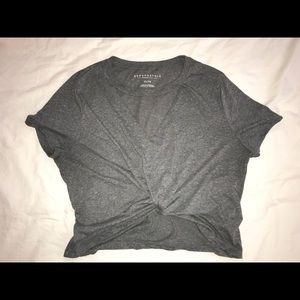 Aeropostale grey crop top tee